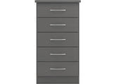 Nevada Full Grey Five Drawer Chest